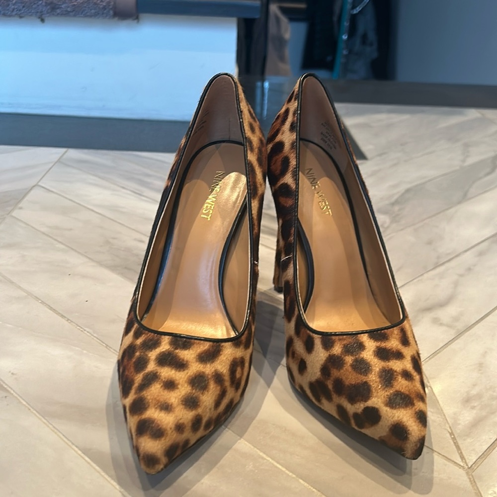 Nine West textured leopard print heels